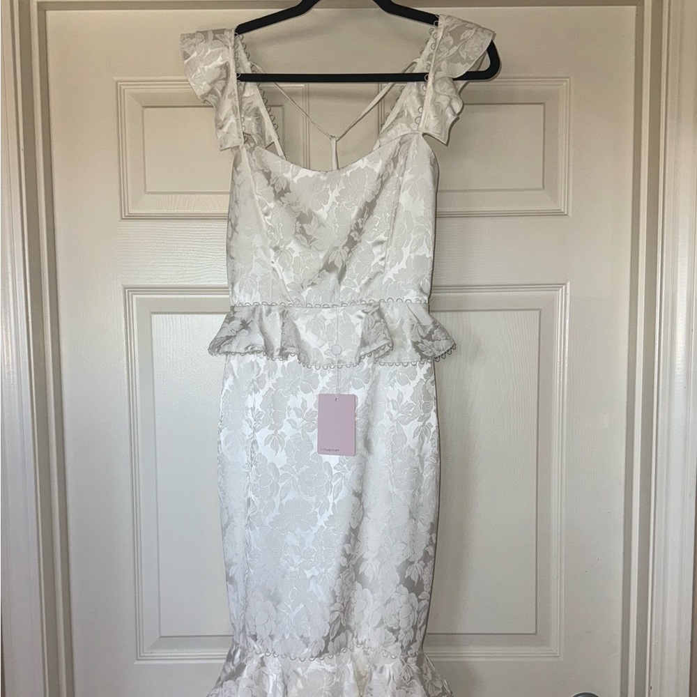 V. Chapman Violet Corset Ruffled Tiered Hem Midi Dress - 4 NWT